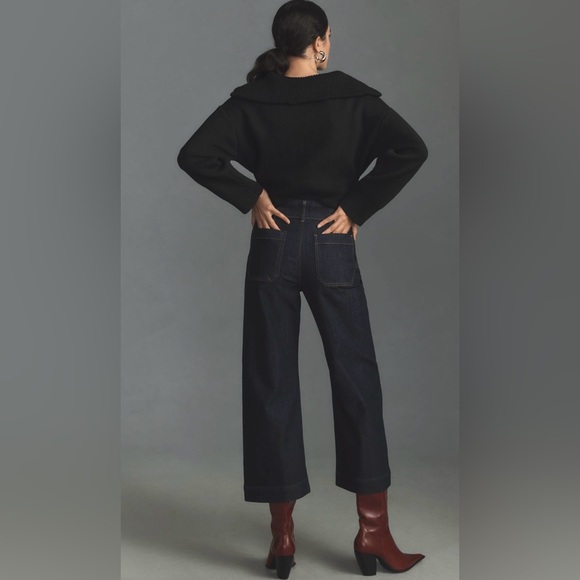 Anthropologie Colette Cropped Wide-Leg Jeans by Maeve - Picture 2 of 5